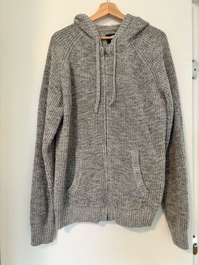 Roots Grey Hooded Zip Sweater
